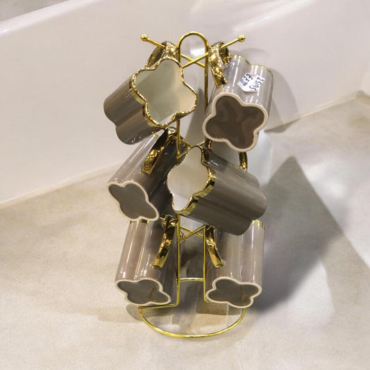 6 Mugs with Stand