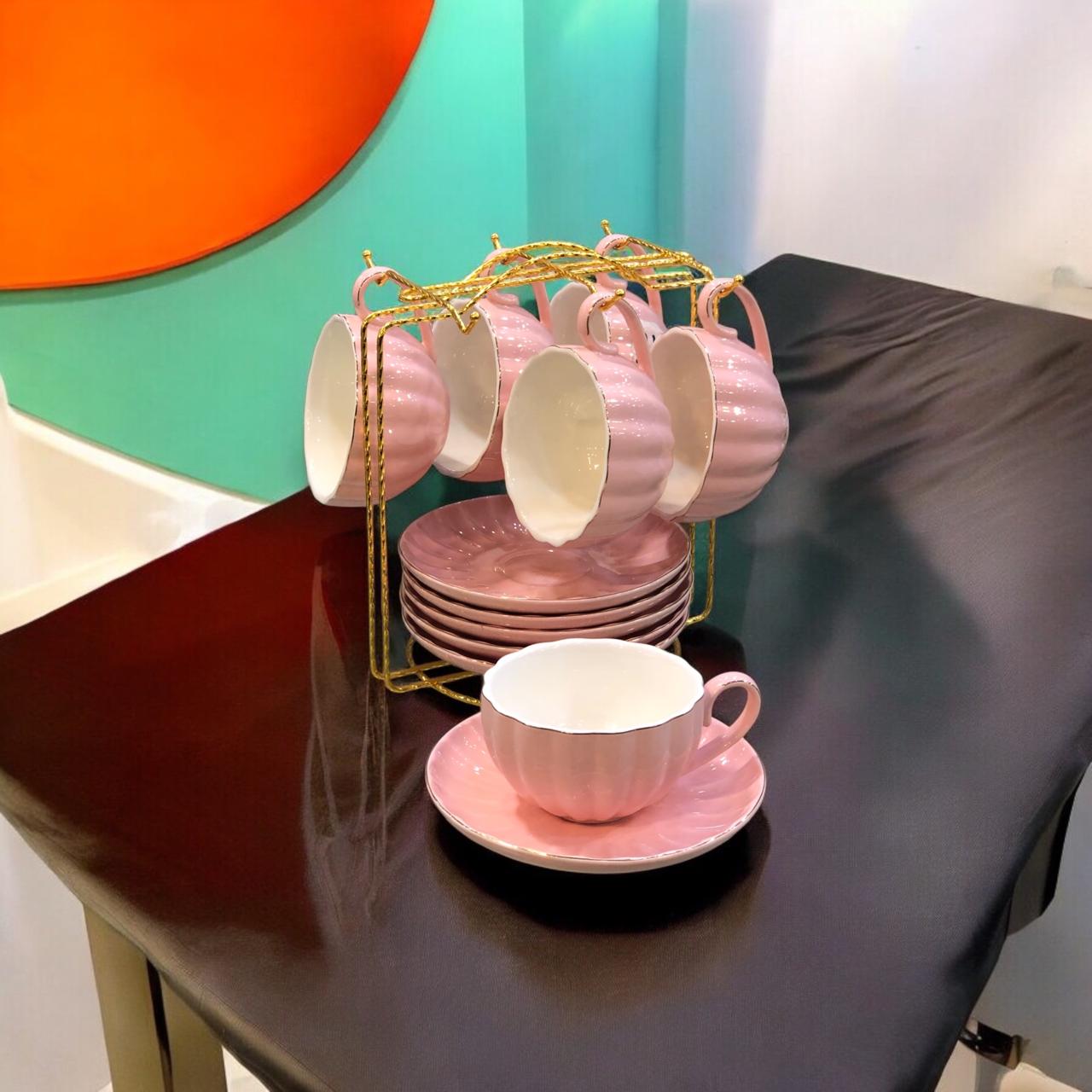 6 Cups and 6 Saucers with Stand