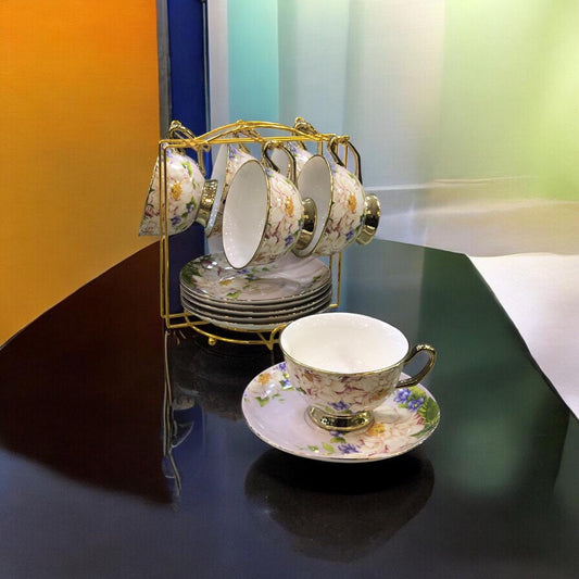 6 Cups and 6 Saucers with Stand