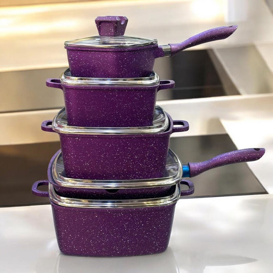 10Pcs NonStick Marble Coating Set