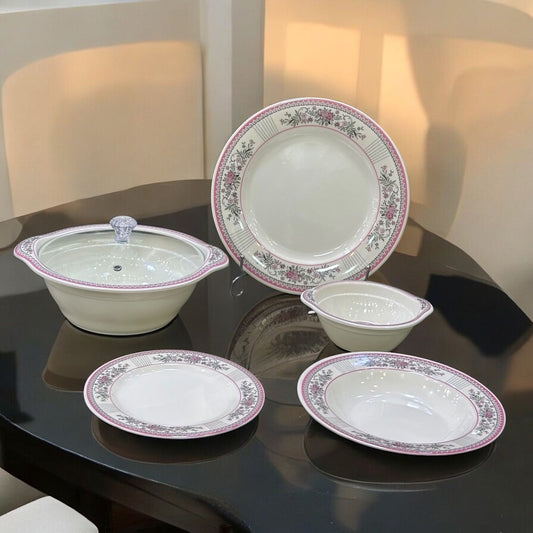 Melamine Dinner with glass lid 64pcs