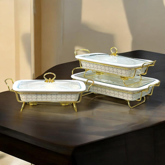 buffet dishes ceramic 3-piece set