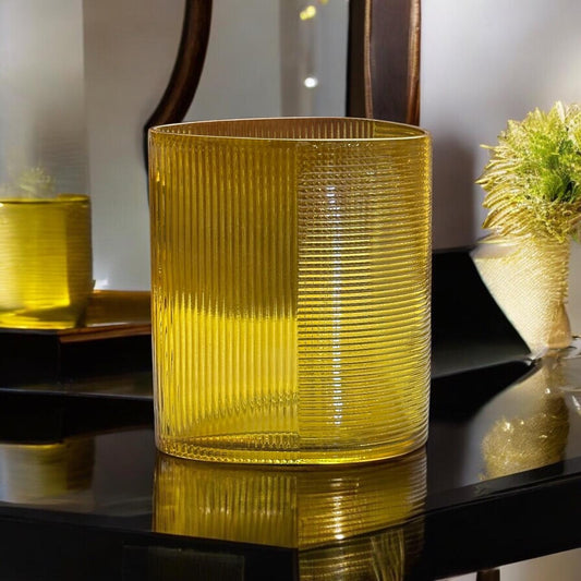 Yellow glass vase
