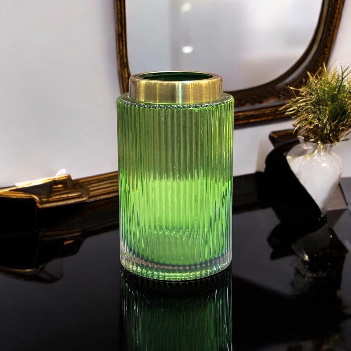 Green glass vase (small)