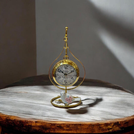 Table clock with sparrow