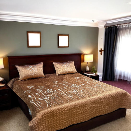 Velvet Embroidery Bedsheets ? 3 Pcs