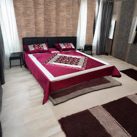 Velvet Embroidery Bedsheets ? 3 Pcs