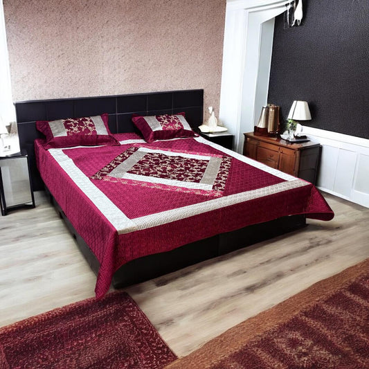 Velvet Embroidery Bedsheets ? 3 Pcs