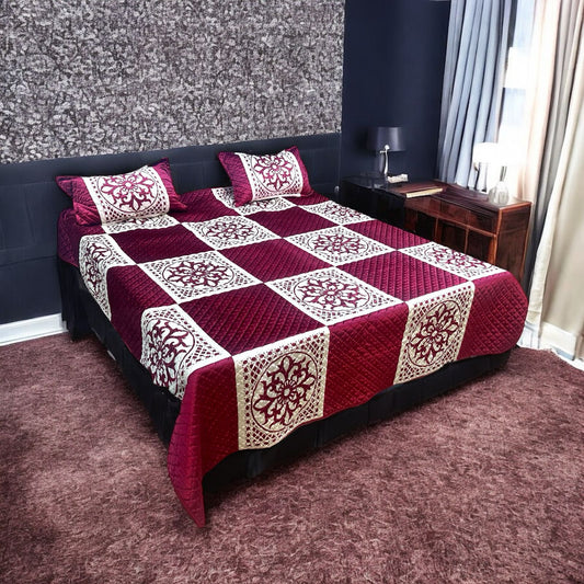 Velvet Embroidery Bedsheets ? 3 Pcs