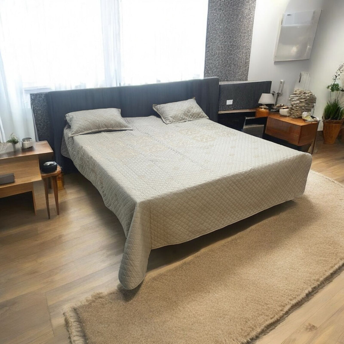Embroidered China Cotton Bedsheet ? 3 Pcs
