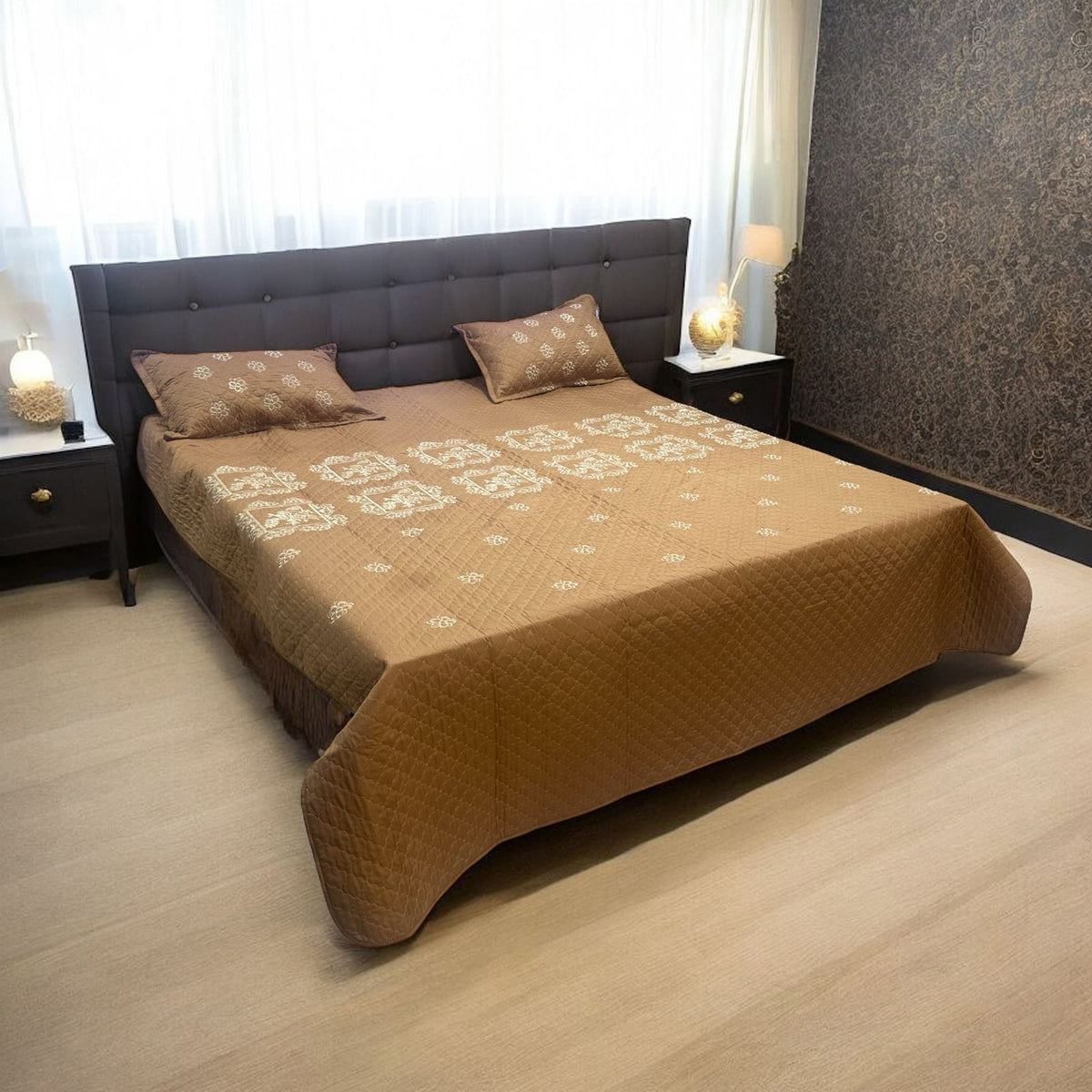 Embroidered China Cotton Bedsheet ? 3 Pcs