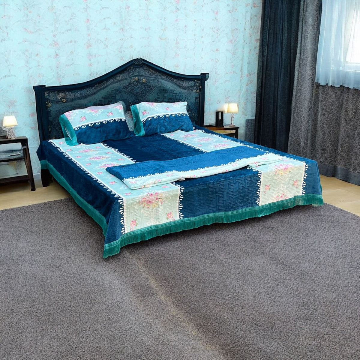4 Pcs  Printed Comforter AC Blanket