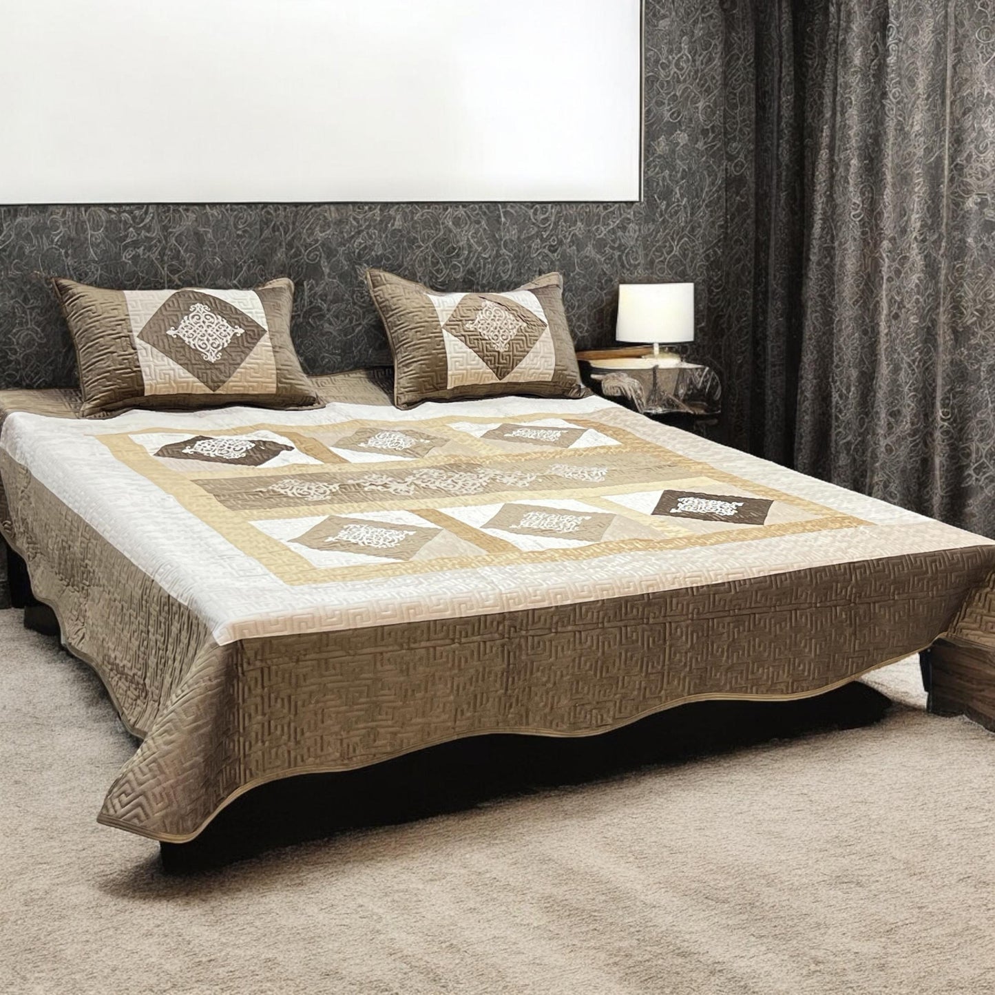 Fancy Velvet Bedsheet 3 pc set