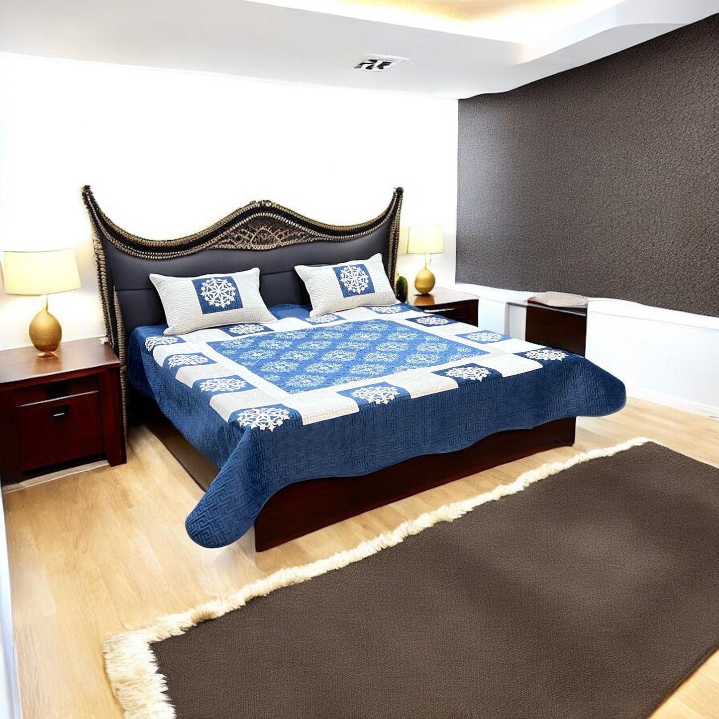 Fancy Velvet Bedsheet 3 pc set