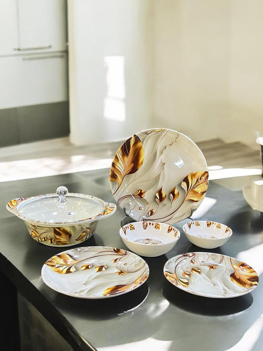 Melamine Dinner with glass lid (72) pcs