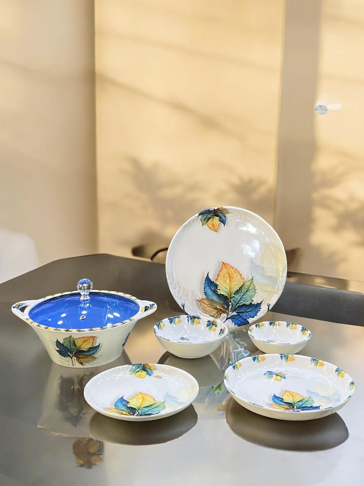 Melamine Dinner with glass lid (72) pcs