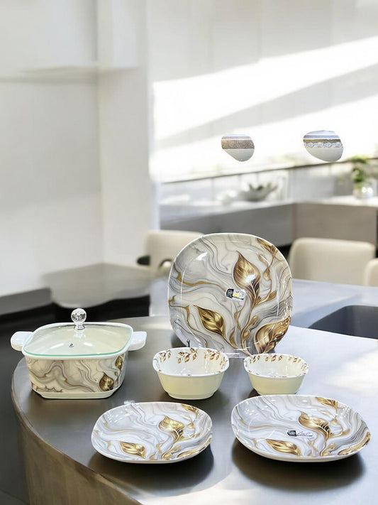Melamine Dinner with glass lid (72) pcs