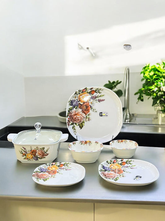 Melamine Dinner with glass lid (72) pcs