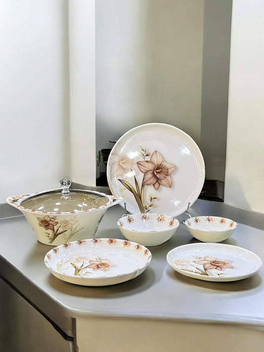 Melamine Dinner with glass lid (72) pcs