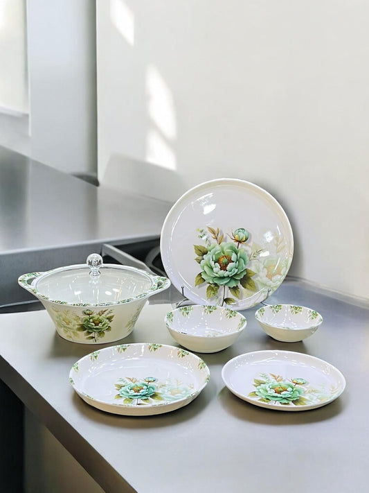 Melamine Dinner with glass lid (72) pcs