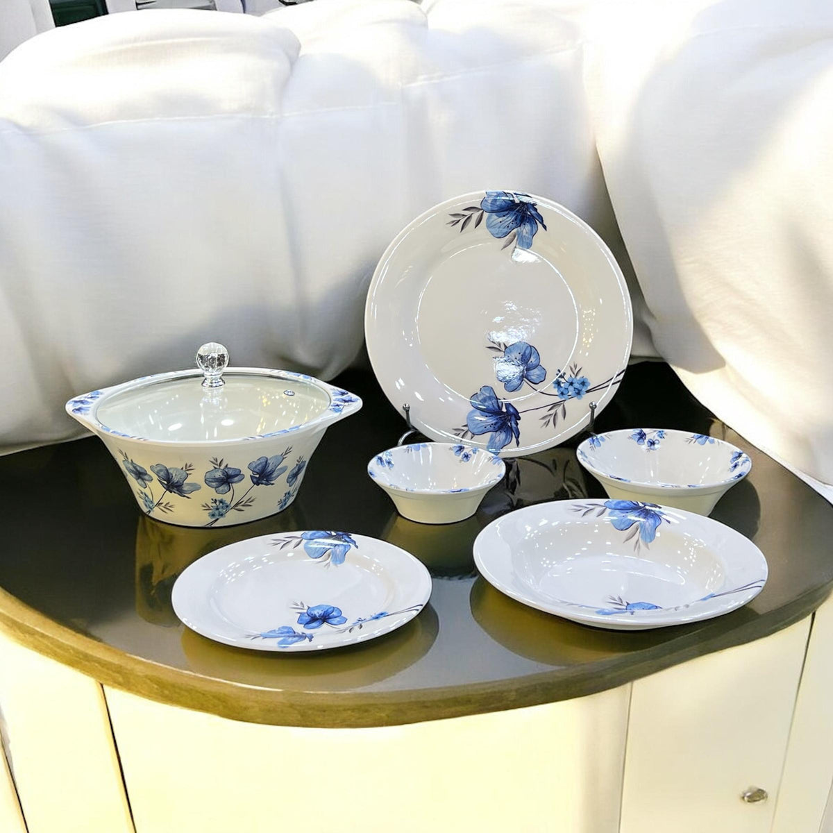 Melamine Dinner with glass lid (72) pcs