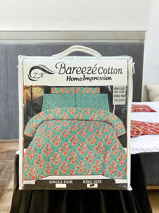 Cotton Bed Sheet 3pc