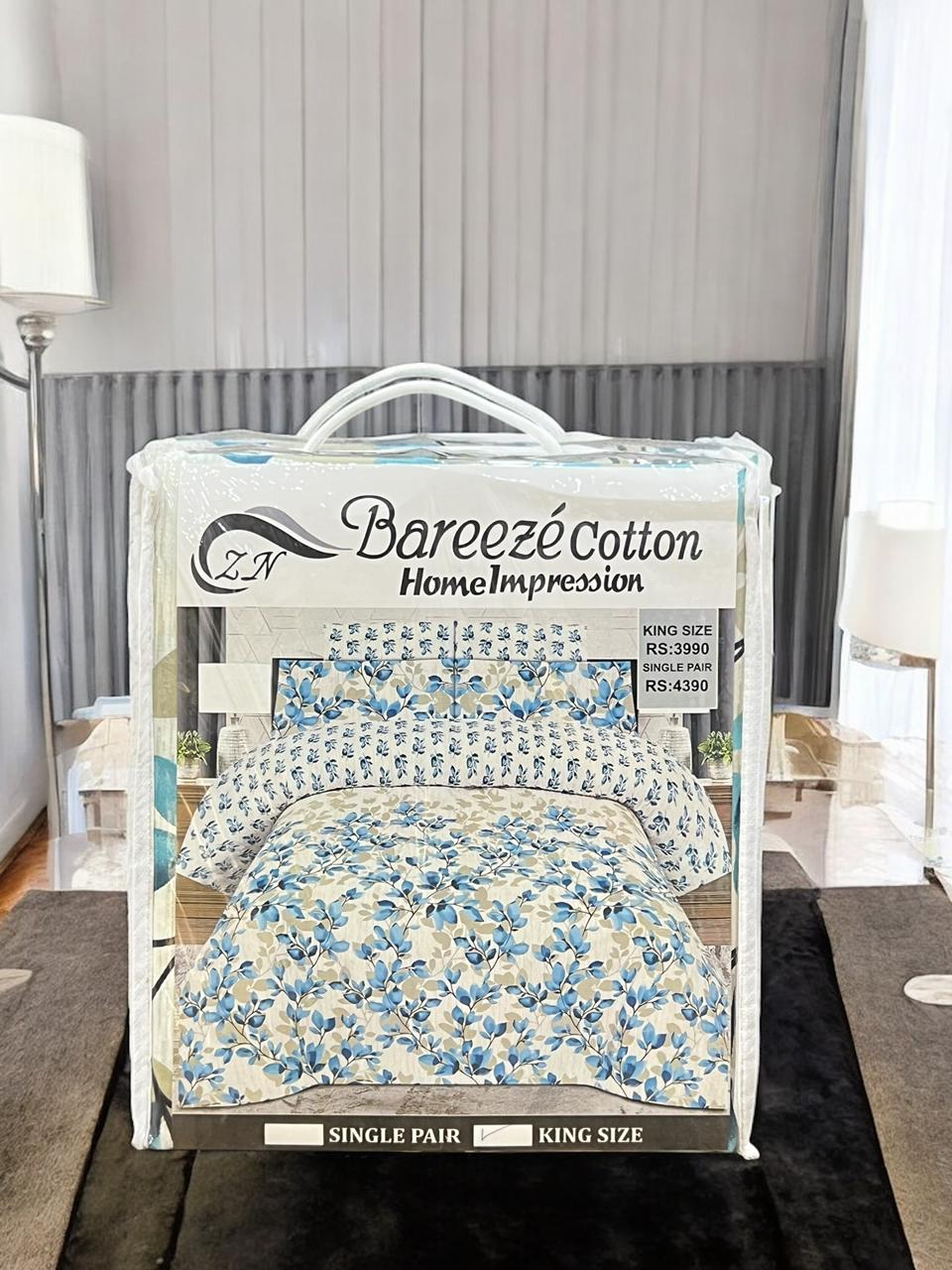 Cotton Bed Sheet 3pc