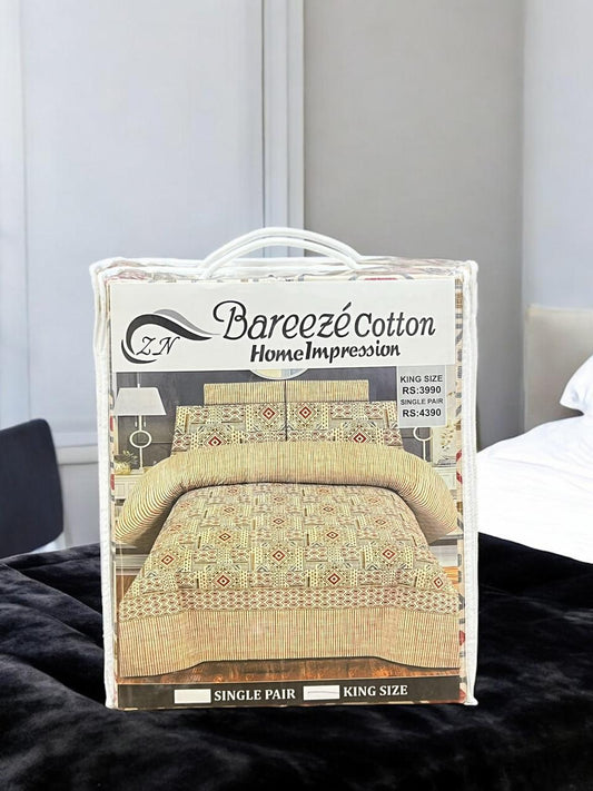 Cotton Bed Sheet 3pc