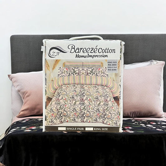 Cotton Bed Sheet 3pc