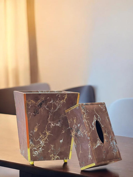 Dustbin with tissue box