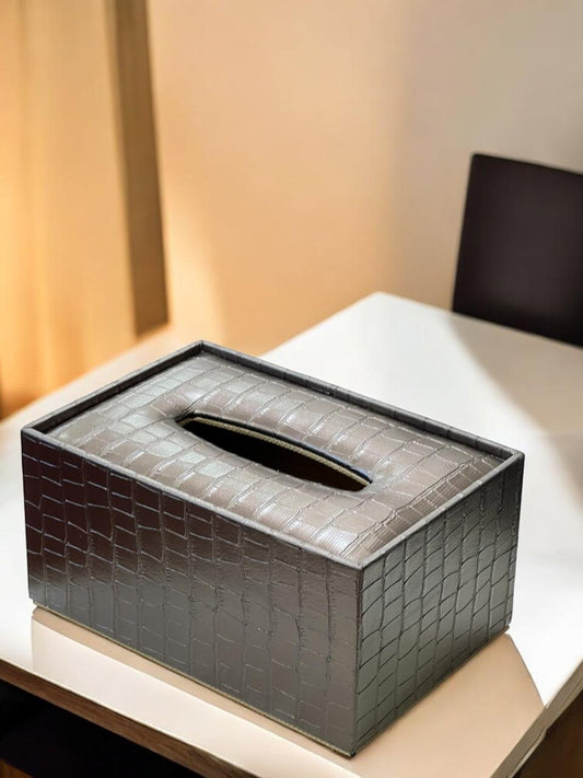 Leather tissue box (large)
