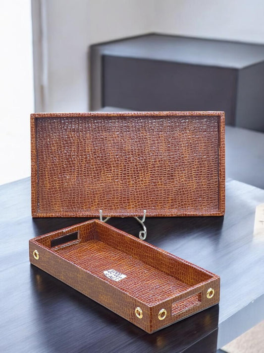 Leather trays 2 pcs set