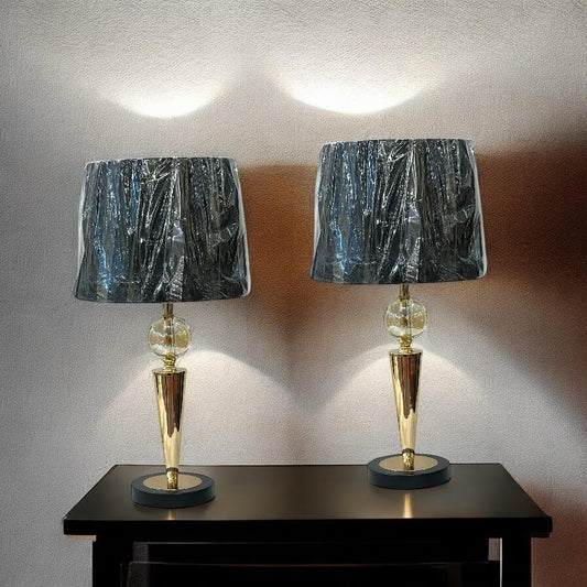 Metal with crystal Lamp pair With shade