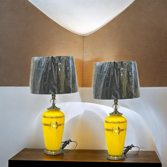 Glass Lamp pair with shade