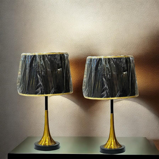 Metal lamp pair with shade
