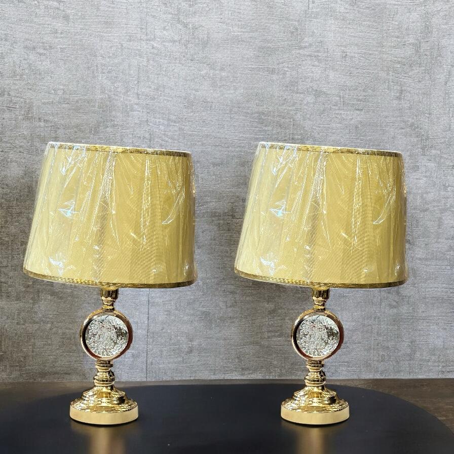 Crystal lamp pair with shade