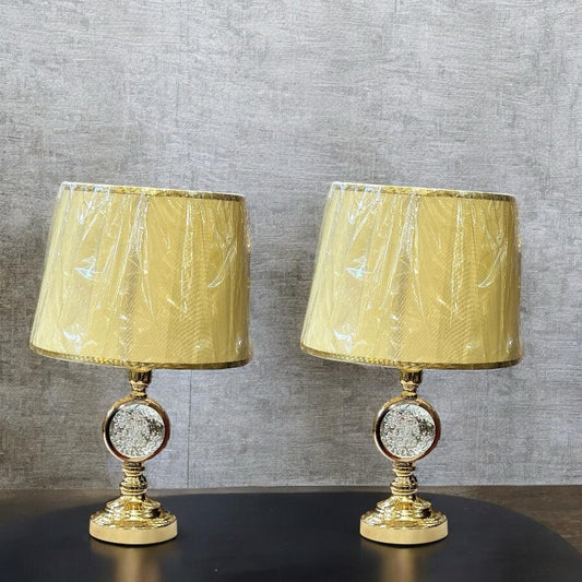 Crystal lamp pair with shade
