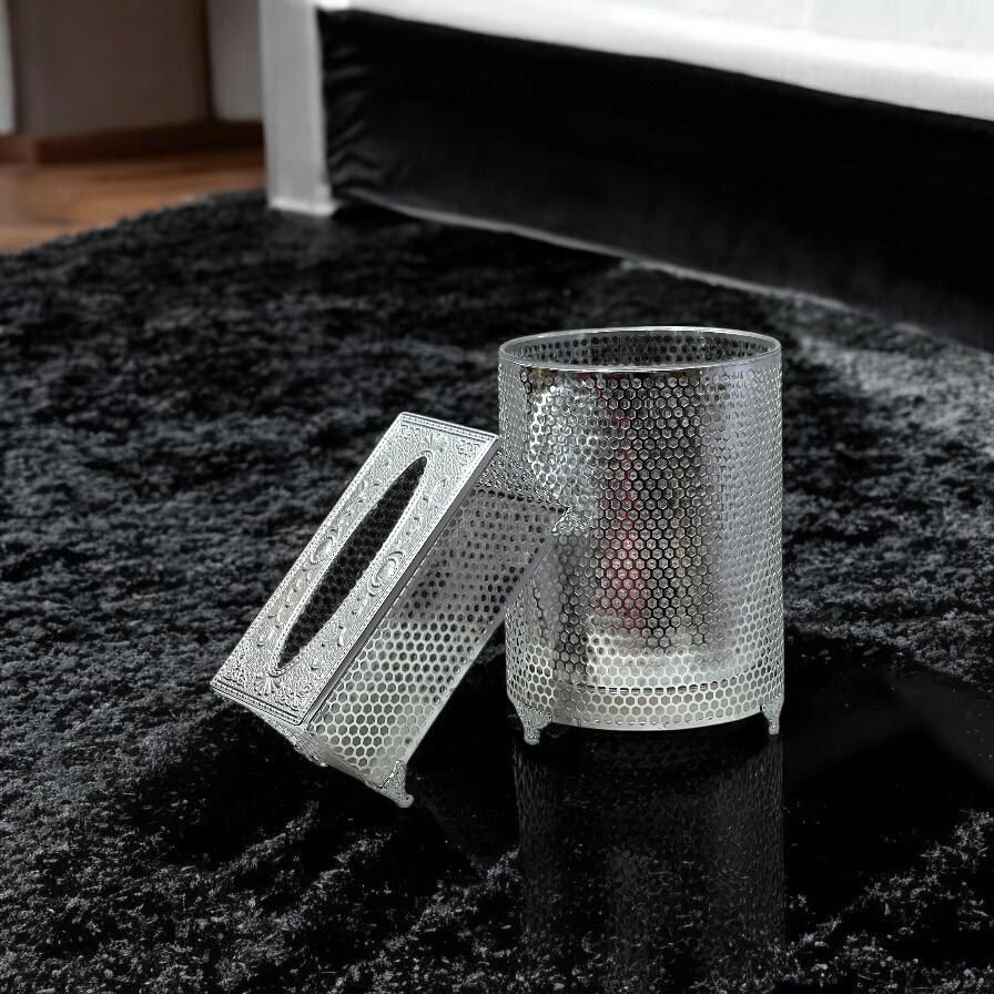 metal tissue box with dustbin