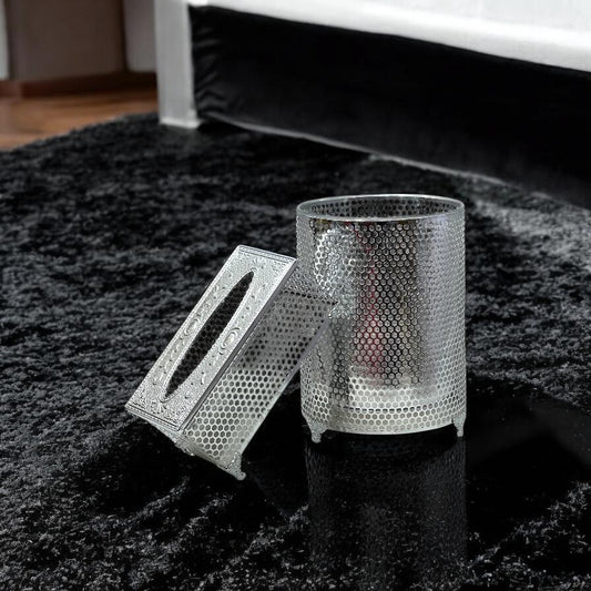 metal tissue box with dustbin