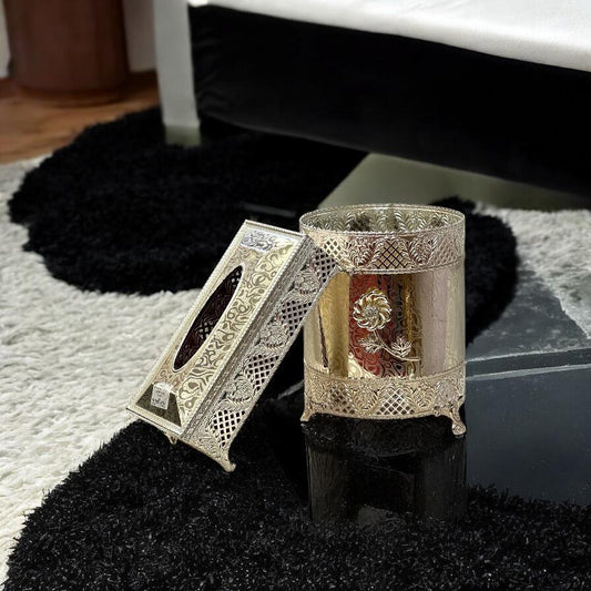 metal tissue box with dustbin: