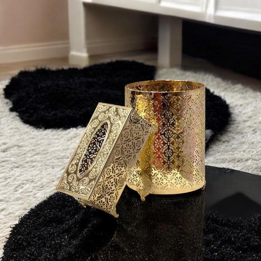 metal tissue box with dustbin