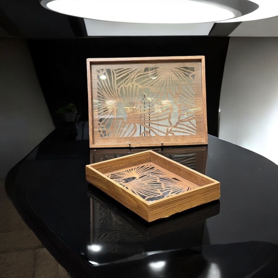 wood tray 2 pc set