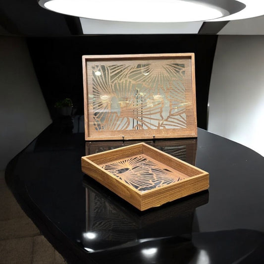 wood tray 2 pc set