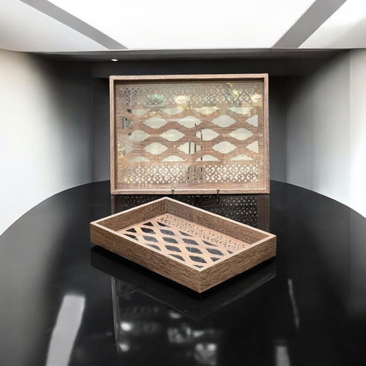 wood tray 2 pc set