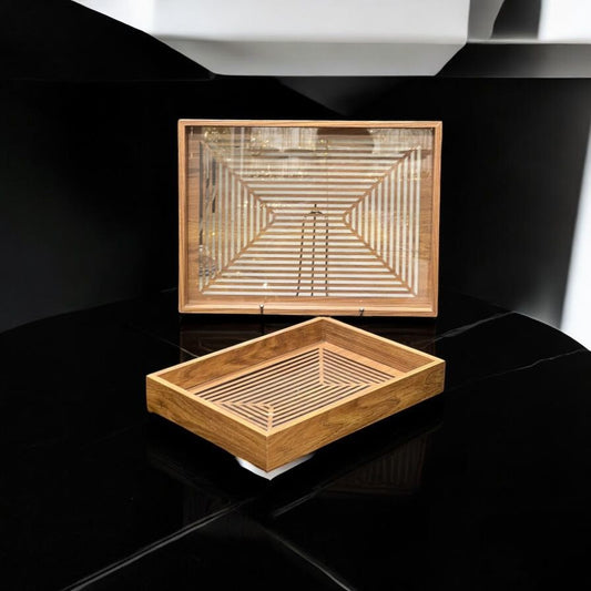 wood tray 2 pc set