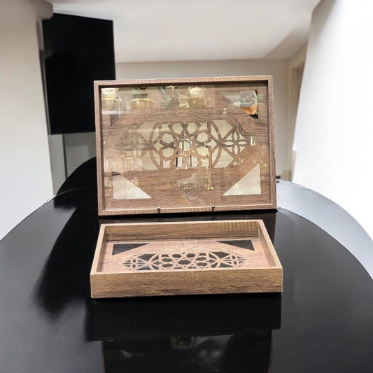 wood tray 2 pc set