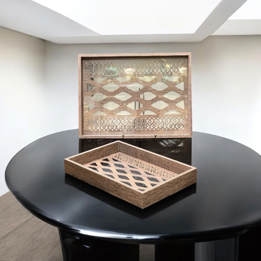 wood tray 2 pc set