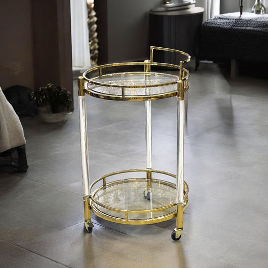 Glass tea trolly