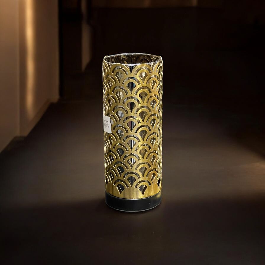 Metal and glass vase (medium)