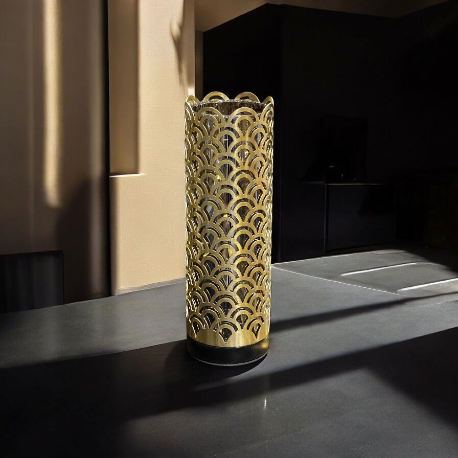 Metal and glass vase (large)